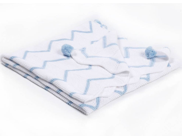 Chevron Stroller Quilt (BLUE) - Baby Quilt Blanket - Premium blanket from Zsa Zsa & LoLLi - Just $40! Shop now at Pat's Monograms