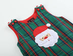 Christmas Green Gingham Santa Overalls — Lil Cactus Baby & Toddler Outfits