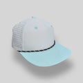 Perforated Structured Nylon Ripstop Ash Gray-Sky Blue / Black-White Rope
