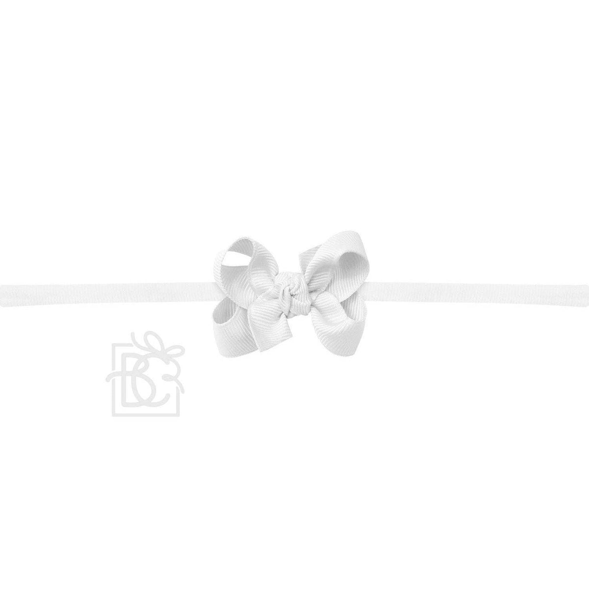 1/4" PANTYHOSE HEADBAND W/SIGNATURE GROSGRAIN BOW — Beyond Creations, LLC Baby Accessories