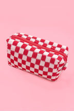 CHECKER MAKEUP COSMETIC POUCH BAG — JOSSLYN by Wall to Wall Cosmetic Bag