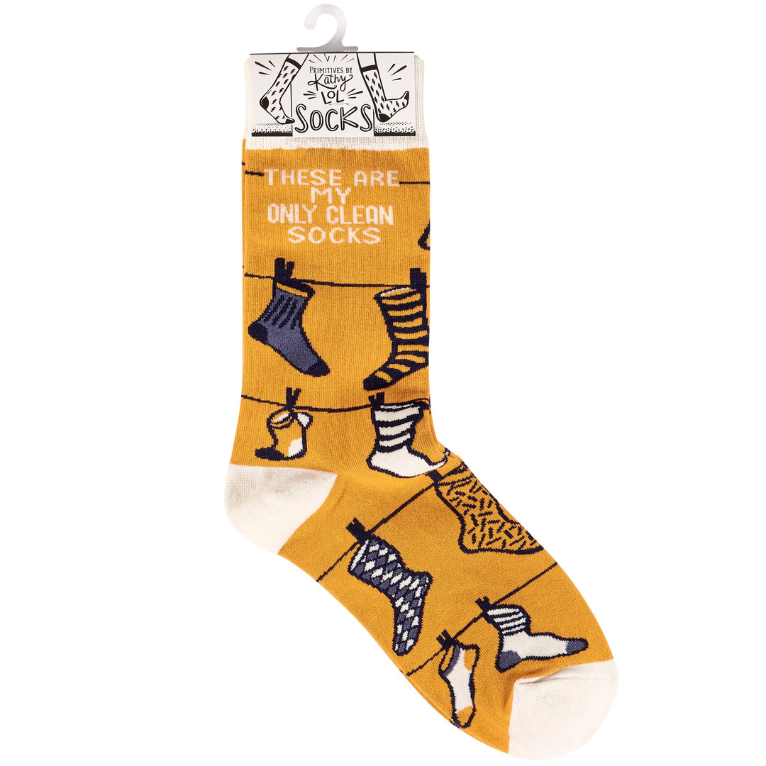 These Are My Only Clean Socks - Premium socks from Primitives by Kathy - Just $9.95! Shop now at Pat's Monograms