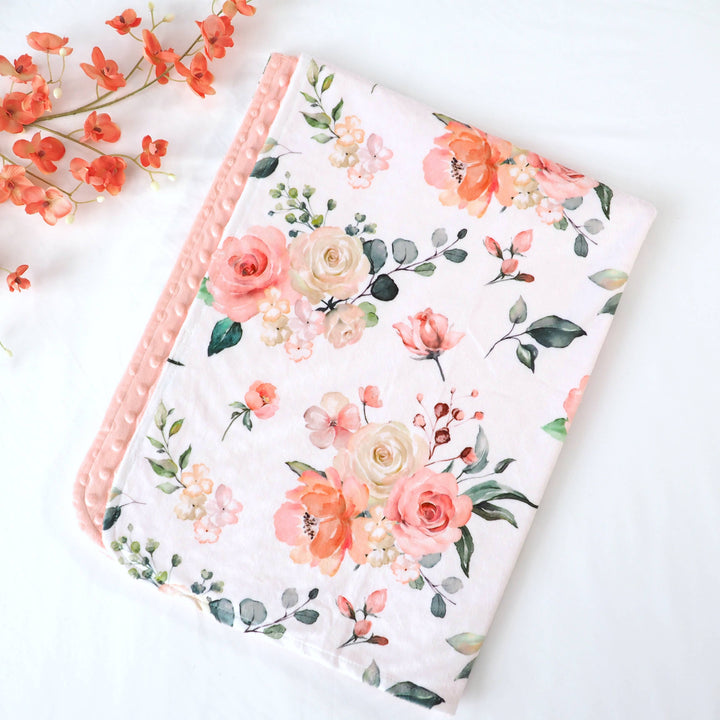 Premium Baby & Toddler Blanket - Peach Floral - Premium Swaddle from Honey Lemonade - Just $45.95! Shop now at Pat's Monograms