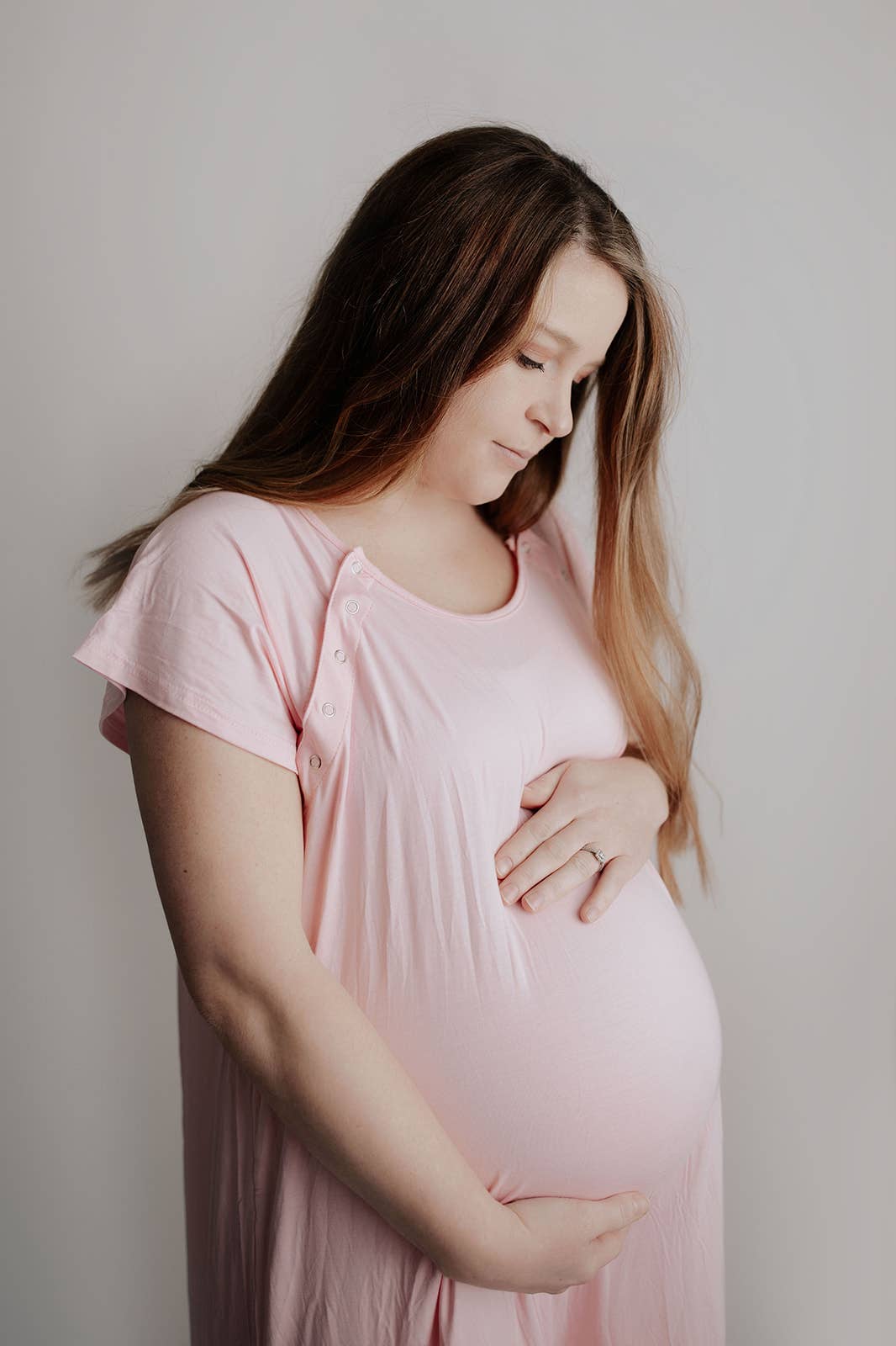 Light Pink Mommy Labor and Delivery/ Nursing Gown — Three Little Tots Maternity Clothing