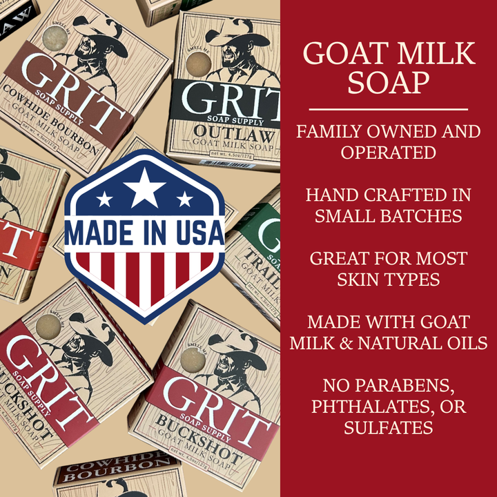 Cowhide & Bourbon Goat Milk Bar Soap - Premium Bath & Body from GRIT Soap Supply - Just $8.95! Shop now at Pat's Monograms