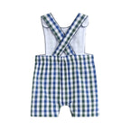 Blue and Green Criss Cross Shortalls — Lil Cactus Baby & Toddler Outfits