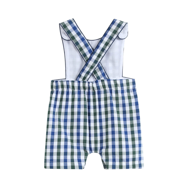 Blue and Green Criss Cross Shortalls - Premium Baby & Toddler Outfits from Lil Cactus - Just $28.95! Shop now at Pat's Monograms