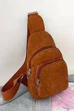 Corduroy Zipper Sling Bag — UNISHE Bags and Totes