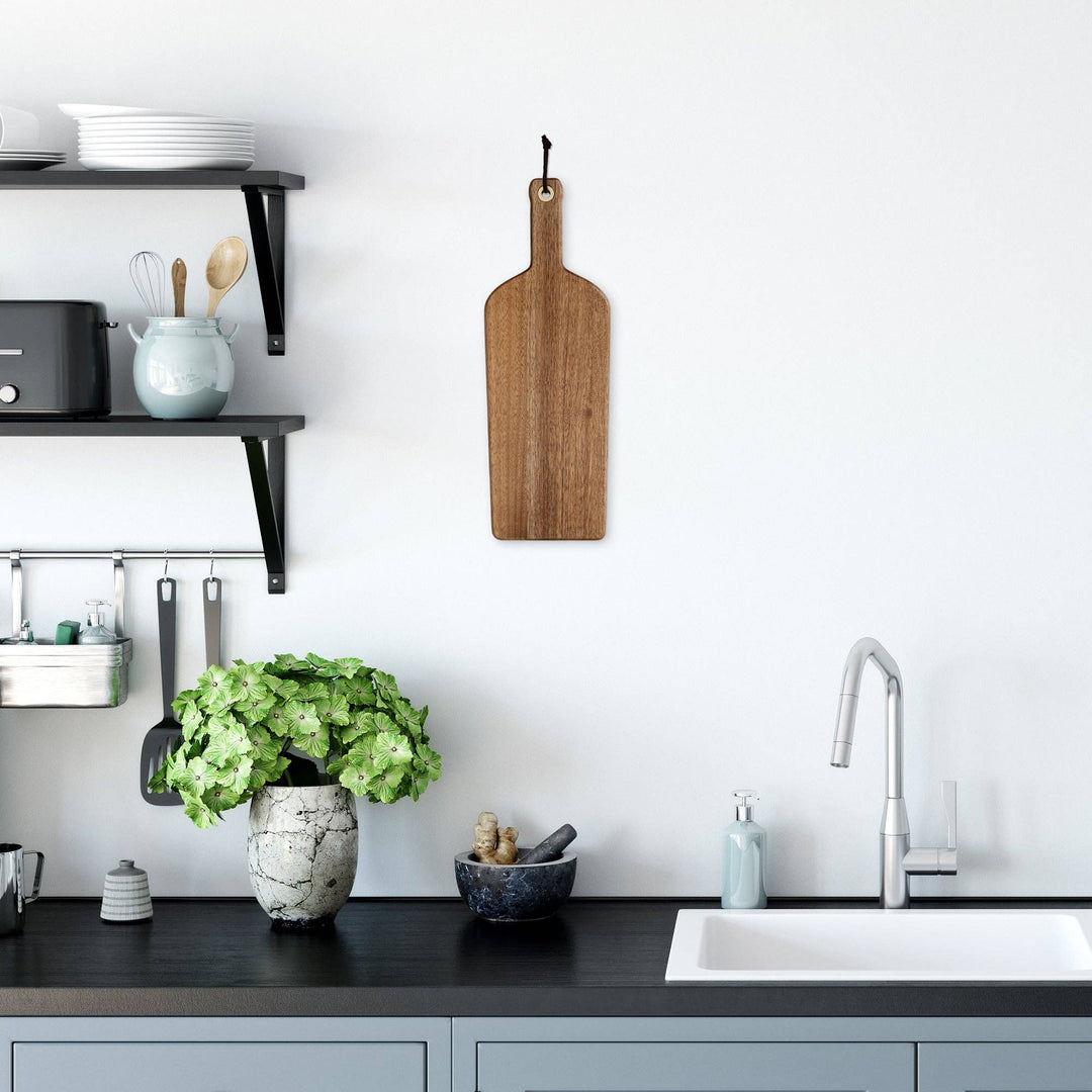 Rock & Branch® Acacia Wood Wine Bottle Shaped Charcuterie Board - Premium Cutting Board from Totally Bamboo - Just $24.95! Shop now at Pat's Monograms