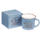 I Can Do All Thing Through Christ Blue Camp-style Coffee Mug — Christian Art Gifts gift item