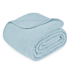 Adult Muslin Cotton Throw - Sky Blue — Comfy Cubs blanket