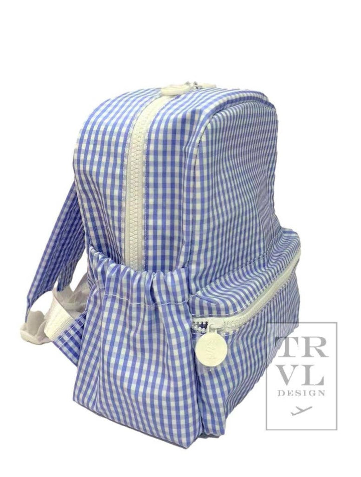 Mini Backer - Gingham Sky - Premium Backpack from TRVL Design - Just $46.95! Shop now at Pat's Monograms
