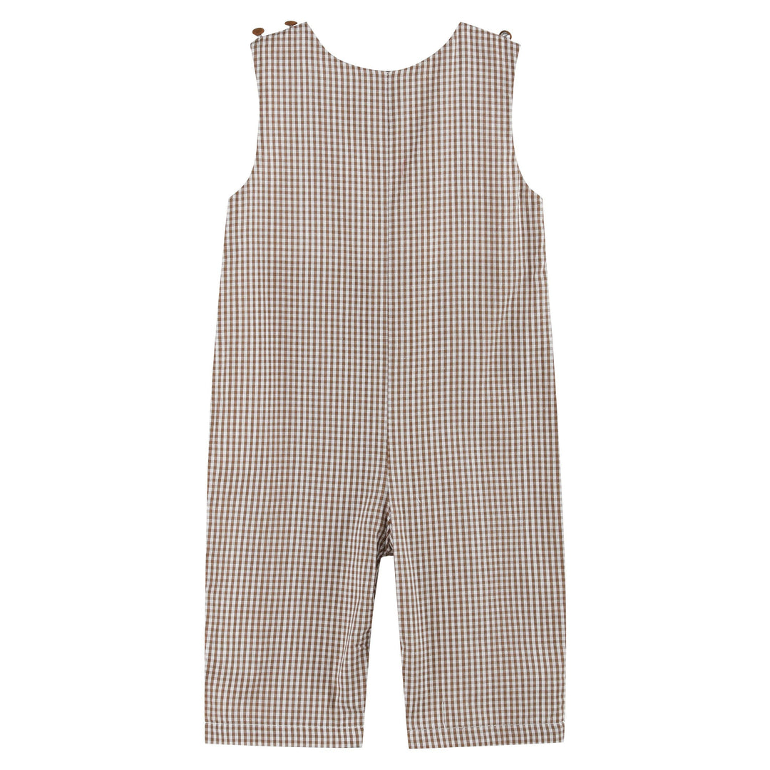 Brown Gingham Pumpkin and Corn Tractor Smocked Overalls - Premium  from Lil Cactus - Just $34.95! Shop now at Pat's Monograms