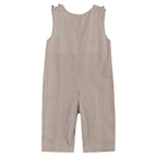 Brown Gingham Pumpkin and Corn Tractor Smocked Overalls — Lil Cactus