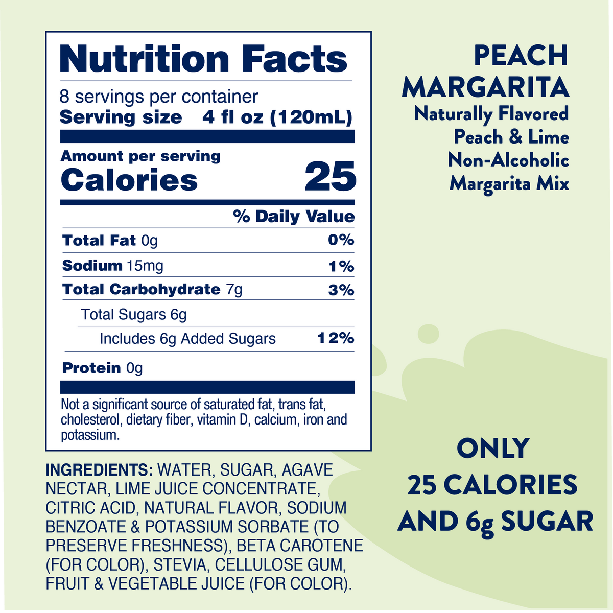 Natural Peach Margarita - Mixer — Jordan's Skinny Mixes drink mix