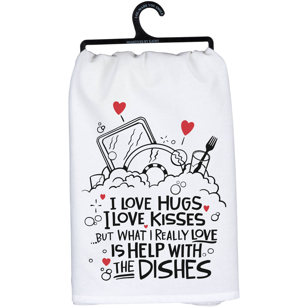 I Love Hugs Kitchen Towel - Premium Kitchen Towel from Primitives by Kathy - Just $8.95! Shop now at Pat's Monograms