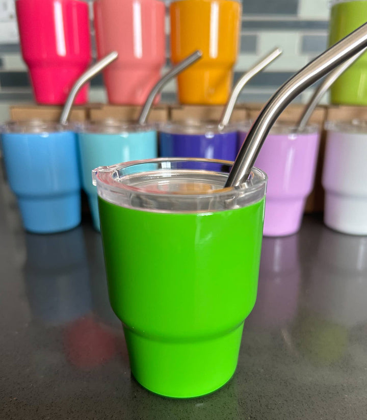 Tumbler Shot Glass with Metal Straw and Lid - Premium  from JILLIAN INK LLC - Just $8! Shop now at Pat's Monograms