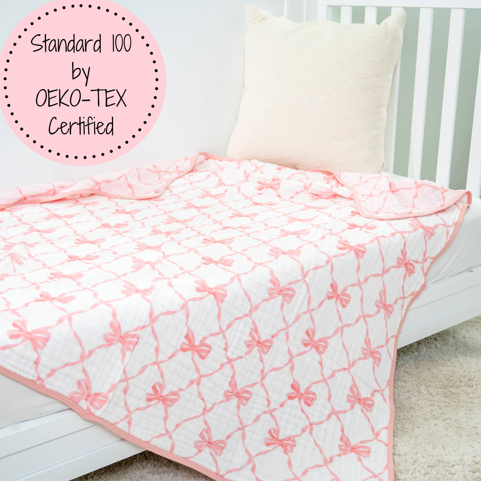 Muslin Quilt Baby & Kids Blanket Beautiful Bows - Premium Baby Blanket from LollyBanks - Just $29.95! Shop now at Pat's Monograms