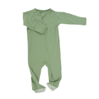 Zipper Footie - Shale Green — Sweet Bamboo Baby & Toddler Outfits