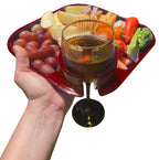 Reusable Party Plates w/ Beverage Holder - Set of 4 - Red - Premium Kitchen Accessories from Fancy Panz - Just $19.95! Shop now at Pat's Monograms