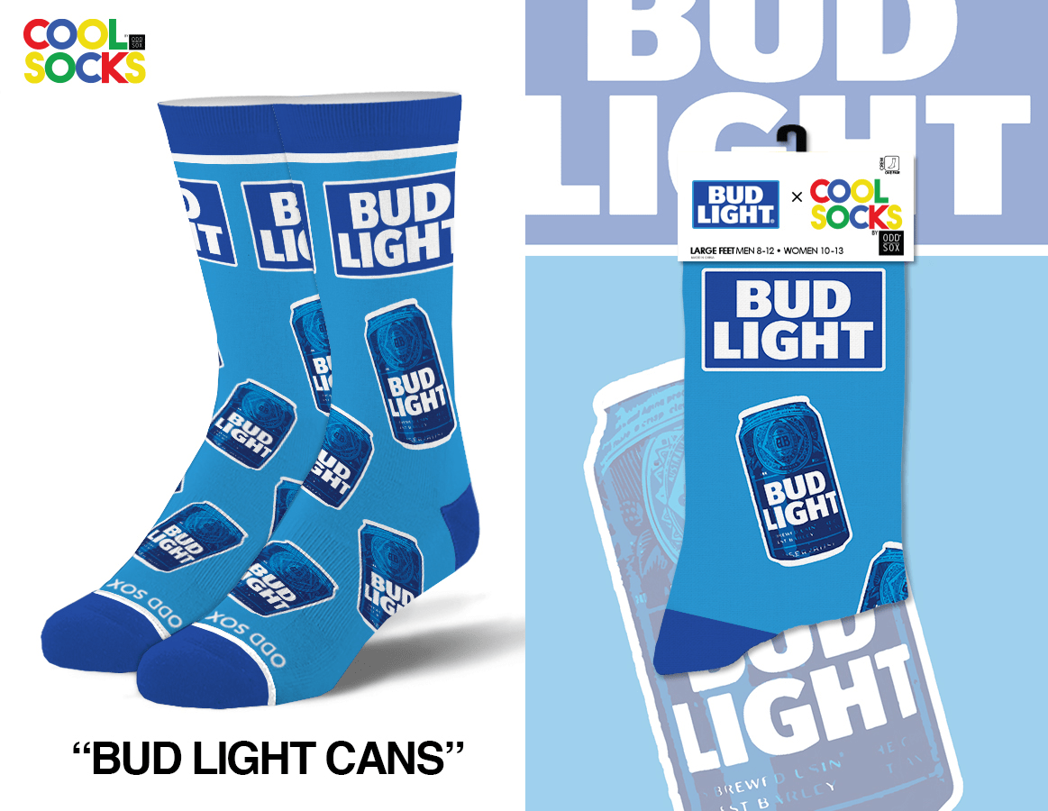 Bud Light Cans - Mens Crew Folded - Premium socks from Cool Socks - Just $12.95! Shop now at Pat's Monograms