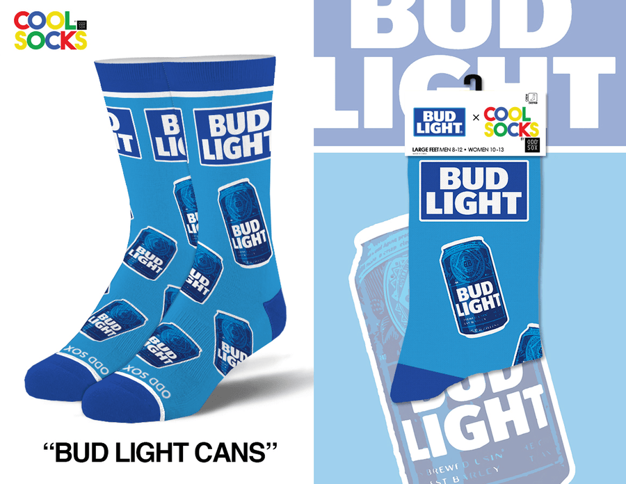 Bud Light Cans - Mens Crew Folded - Premium socks from Cool Socks - Just $12.95! Shop now at Pat's Monograms