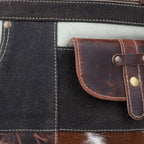Canvas Cowhide & Leather Women Crossbody - Platinum/ Black — Sixtease Bags USA