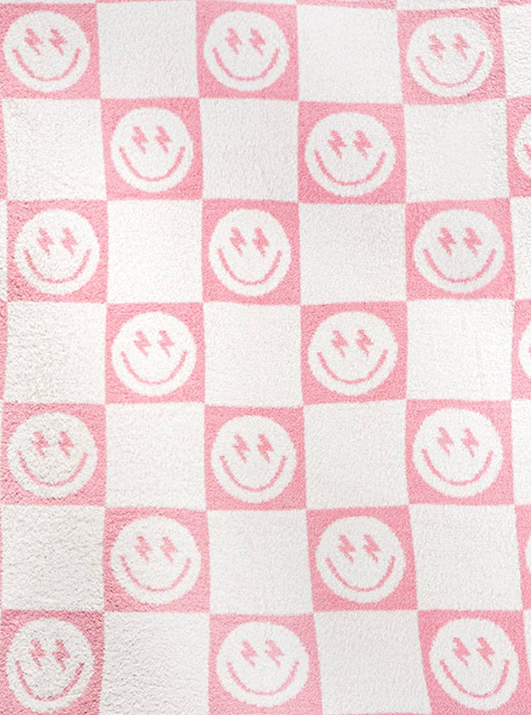 Pink Bolt Smile Blanket — Living Royal