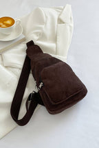 Corduroy Zipper Sling Bag — UNISHE Bags and Totes