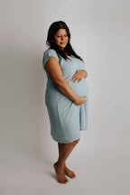 Blue Bird Maternity Mommy Labor and Delivery/ Nursing Gown — Three Little Tots Maternity Clothing