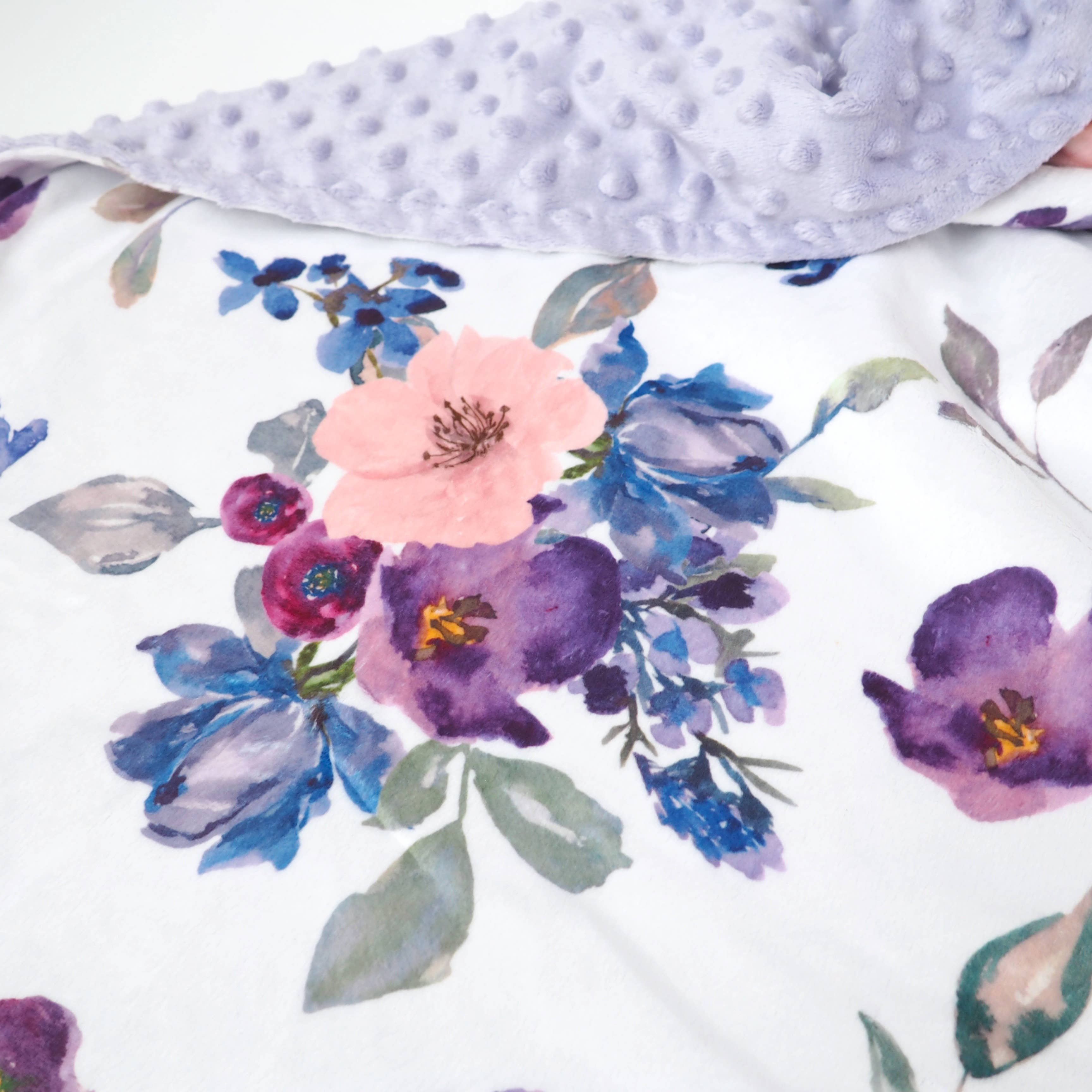 Premium Baby & Toddler Blanket - Purple & Blush Floral - Premium blanket from Honey Lemonade - Just $45.95! Shop now at Pat's Monograms