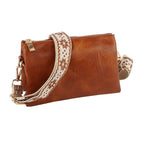 Classic daily leather crossbody with guitar strap — Handbag Factory Corp