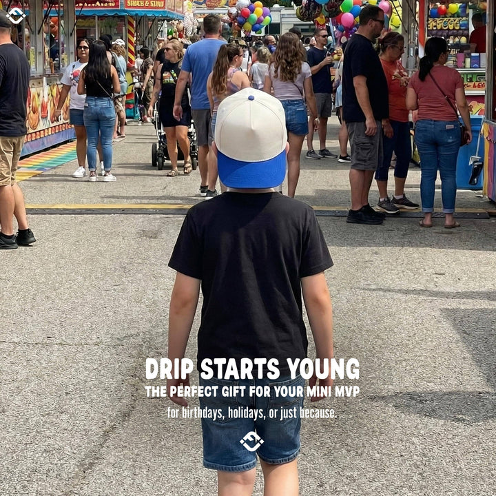 Kids/Baby Two Tone Vintage Cap - Royal Blue/Beige - Premium Trucker Cap from Funky Junque - Just $15.95! Shop now at Pat's Monograms