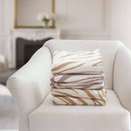 Rumi Zebra Cotton Knit Throw: Beige — Tajik Home LLC