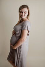 Harbor Mist Maternity Mommy Labor and Delivery/ Nursing Gown — Three Little Tots Maternity Clothing