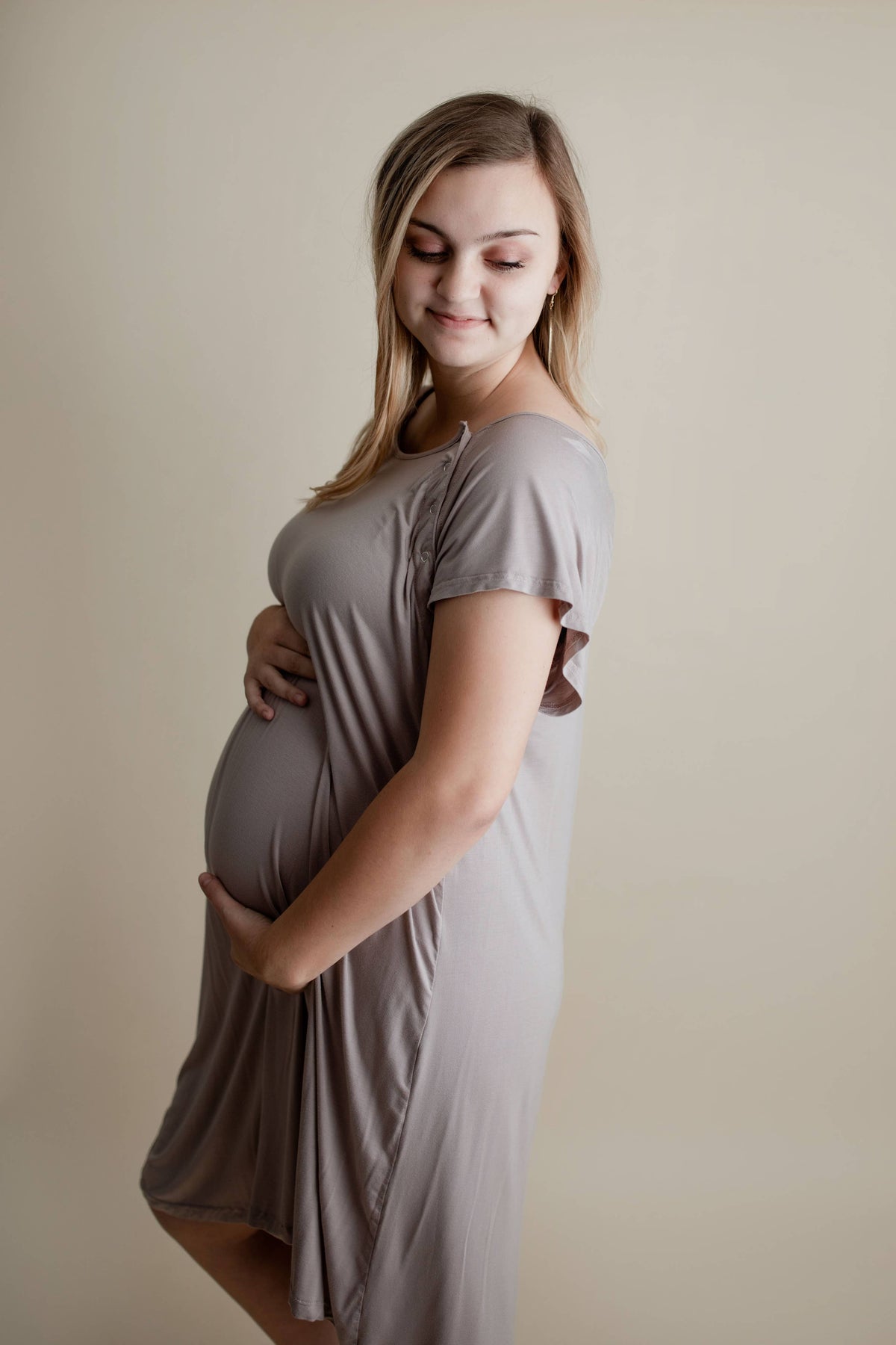 Harbor Mist Maternity Mommy Labor and Delivery/ Nursing Gown — Three Little Tots Maternity Clothing