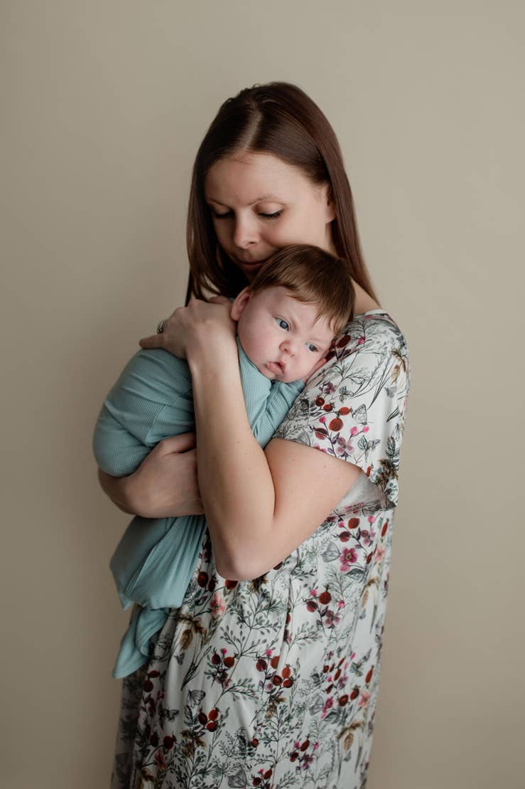 Floral Mommy Labor and Delivery/ Nursing Gown — Three Little Tots Maternity Clothing