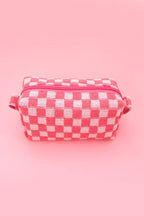 CHECKER MAKEUP COSMETIC POUCH BAG — JOSSLYN by Wall to Wall Cosmetic Bag
