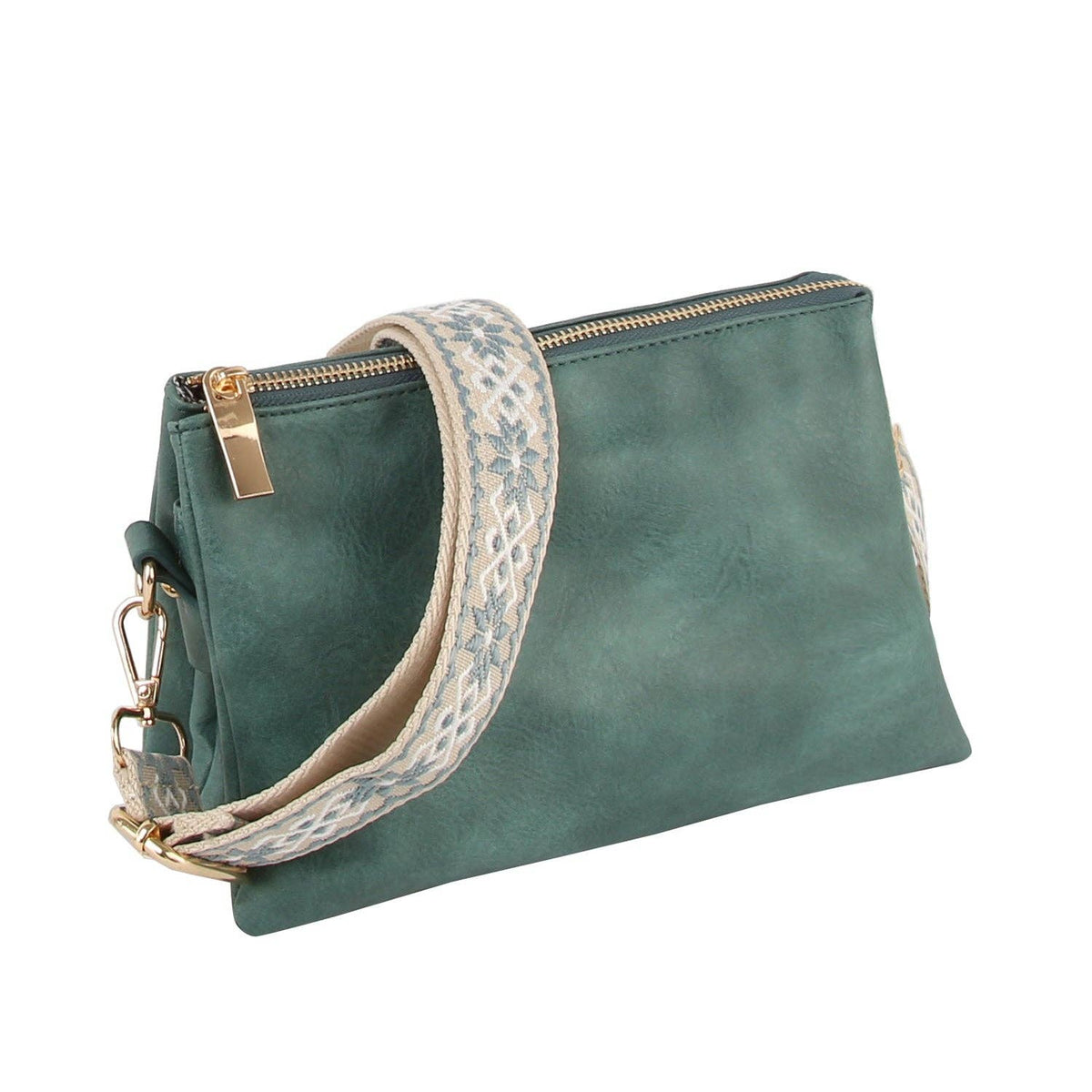 Classic daily leather crossbody with guitar strap — Handbag Factory Corp