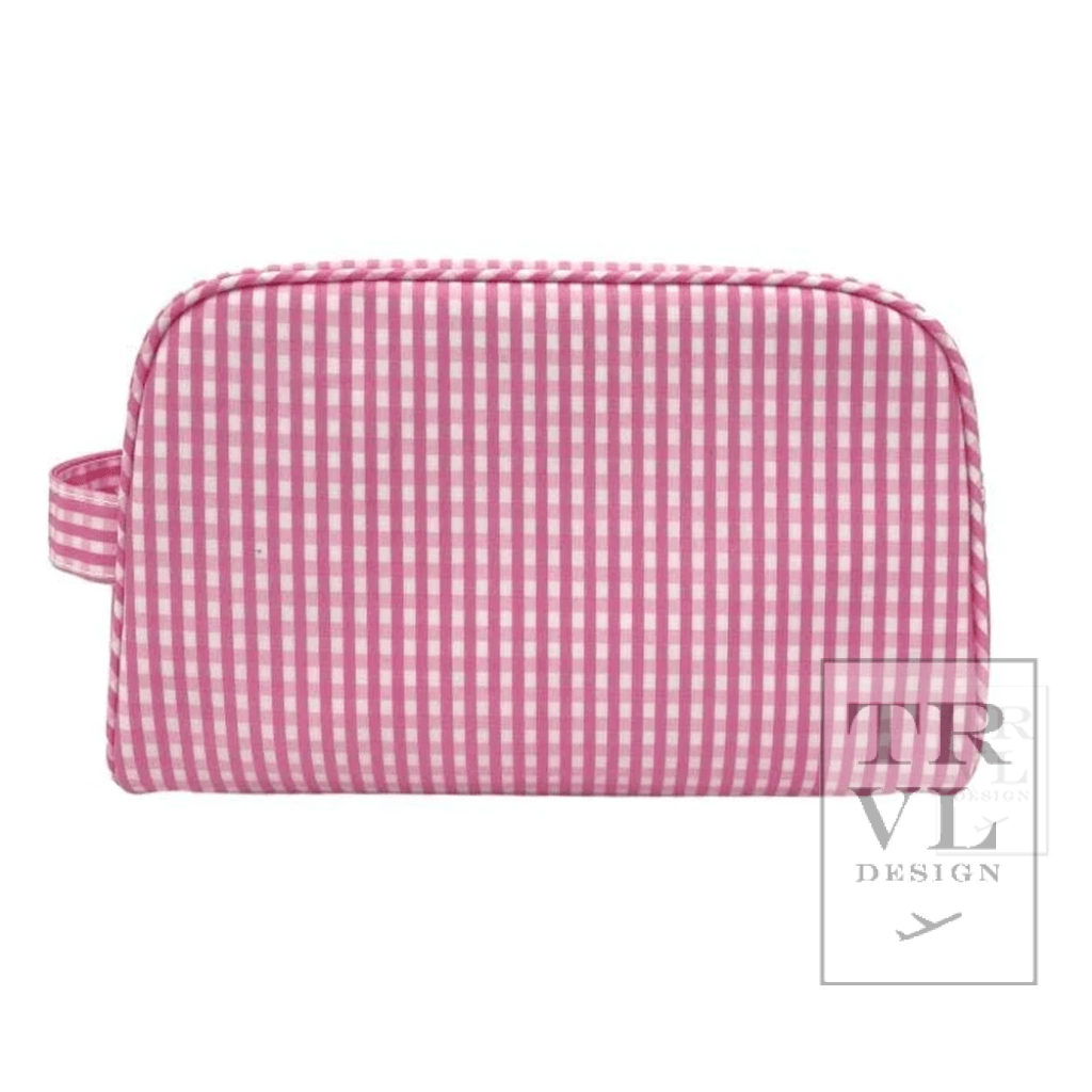 Stowaway - Toiletry Bag Gingham Pink - Premium Cosmetic Bag from TRVL Design - Just $36! Shop now at Pat's Monograms