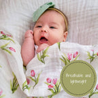 Tulip Garden Baby Swaddle Blanket — LollyBanks