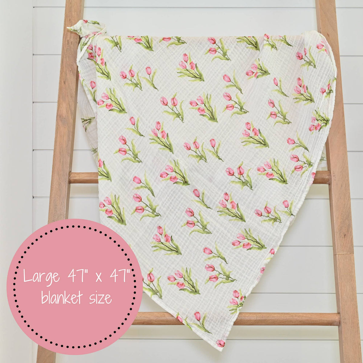 Tulip Garden Baby Swaddle Blanket — LollyBanks