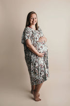 Floral Mommy Labor and Delivery/ Nursing Gown — Three Little Tots Maternity Clothing