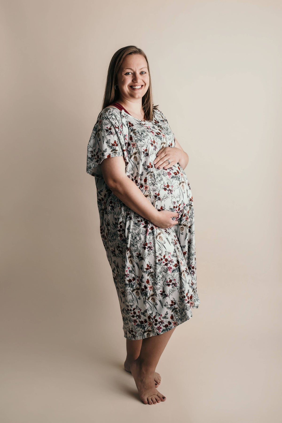 Floral Mommy Labor and Delivery/ Nursing Gown — Three Little Tots Maternity Clothing