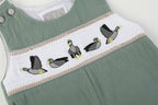Sage Green Mallard Smocked Overalls — Lil Cactus Baby & Toddler Outfits