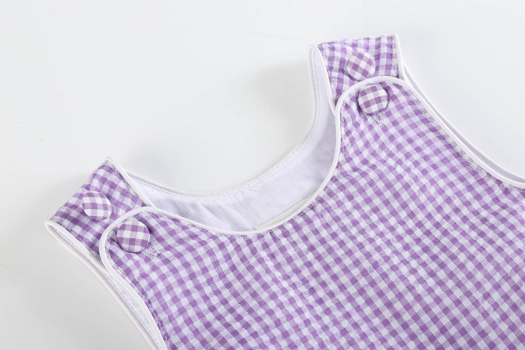 Classic Purple Gingham Baby Bubble Romper - Premium Baby & Toddler Outfits from Lil Cactus - Just $28.95! Shop now at Pat's Monograms