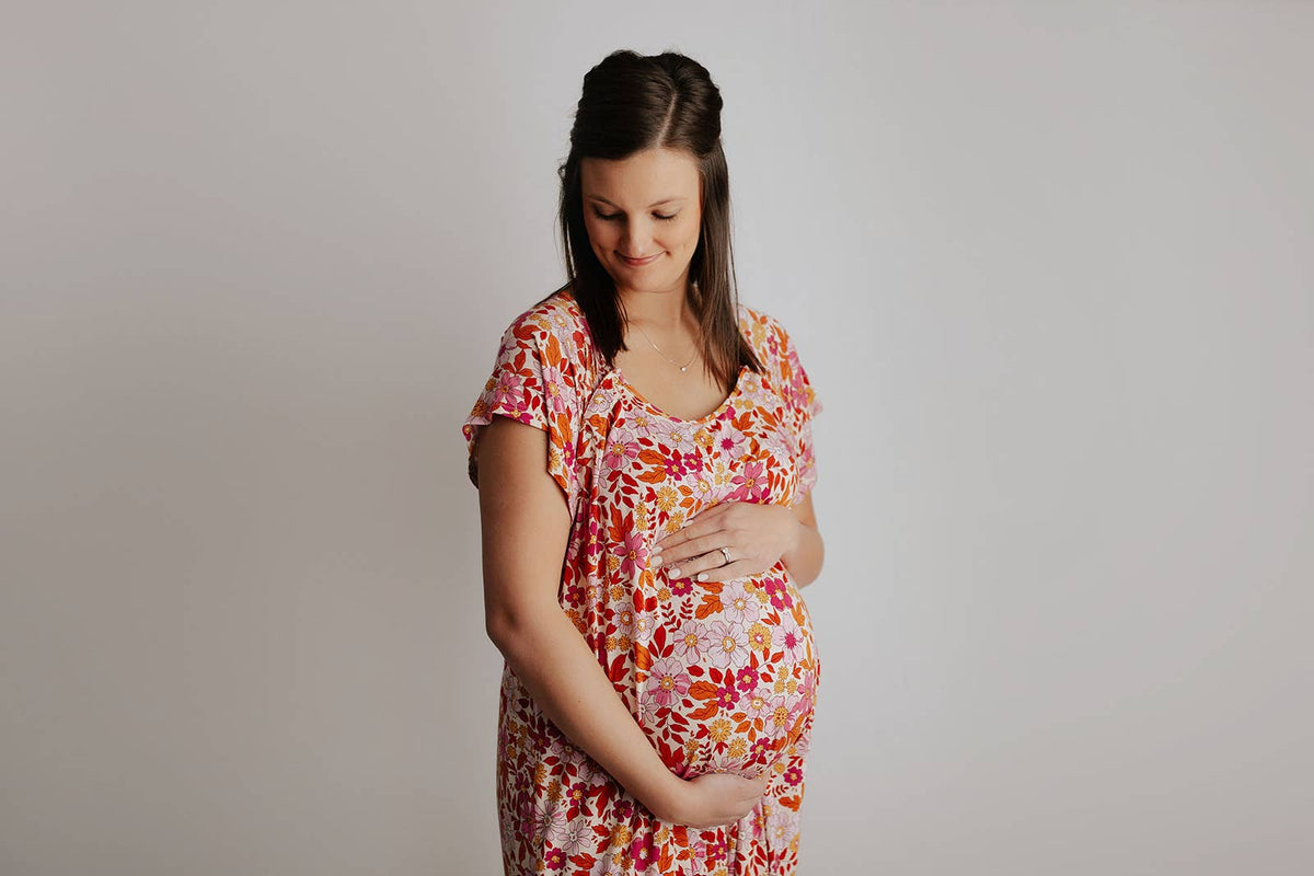 Wild Child Maternity Mommy Labor and Delivery/ Nursing Gown — Three Little Tots Maternity Clothing
