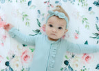 Standard Size Fitted Crib Sheet - Peach Floral — Honey Lemonade Baby Accessories