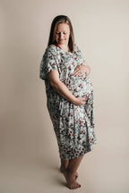 Floral Mommy Labor and Delivery/ Nursing Gown — Three Little Tots Maternity Clothing