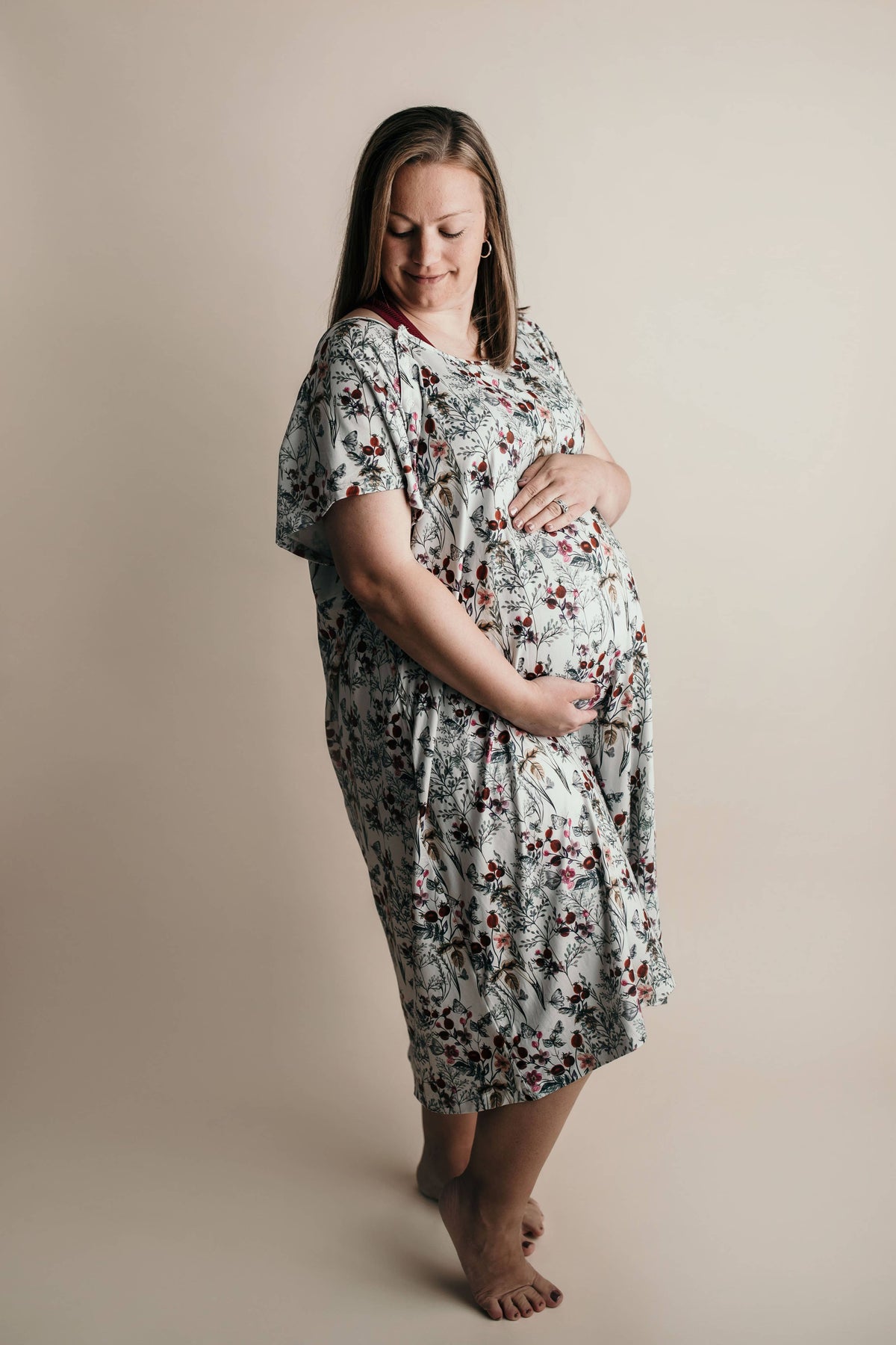 Floral Mommy Labor and Delivery/ Nursing Gown — Three Little Tots Maternity Clothing